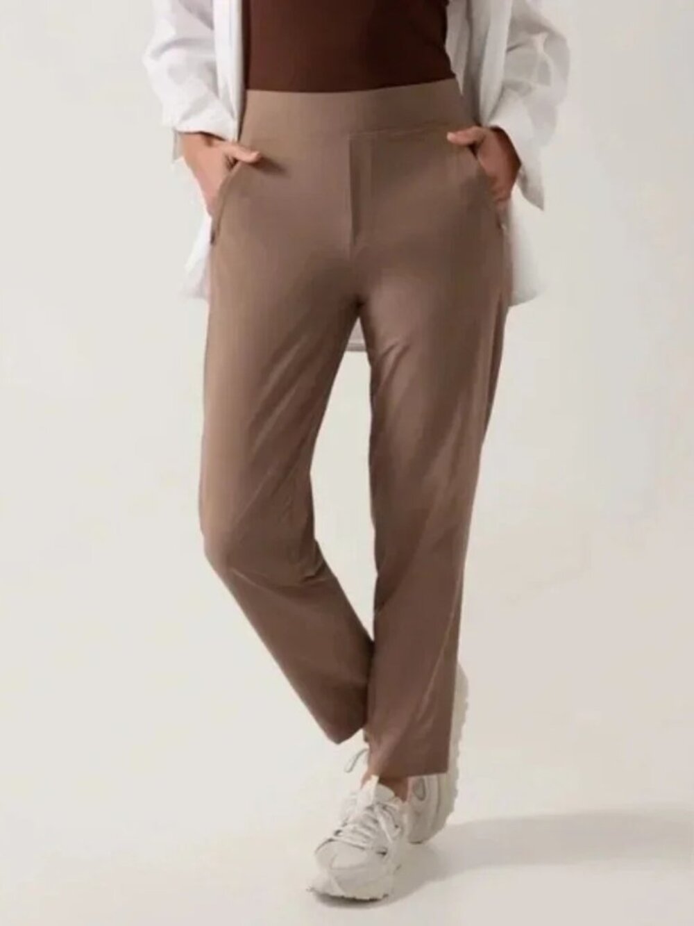 Athleta Brooklyn Mid Rise Pants Trousers 14 Tall has zippered pockets luxury